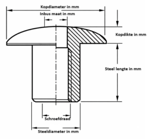 Beschikbare Bolkopflensmoer met inbus